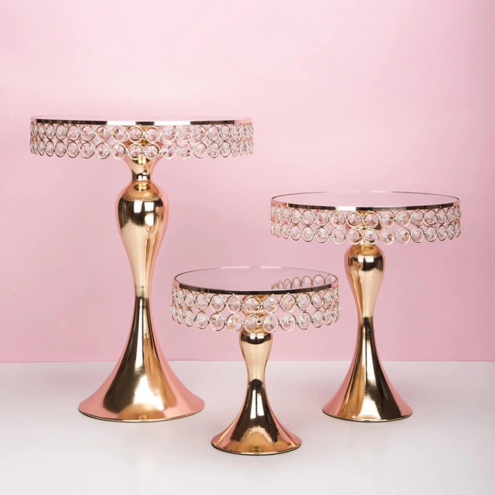 Crystal Cake Stand With Pedestal Set of 3 - Etsy