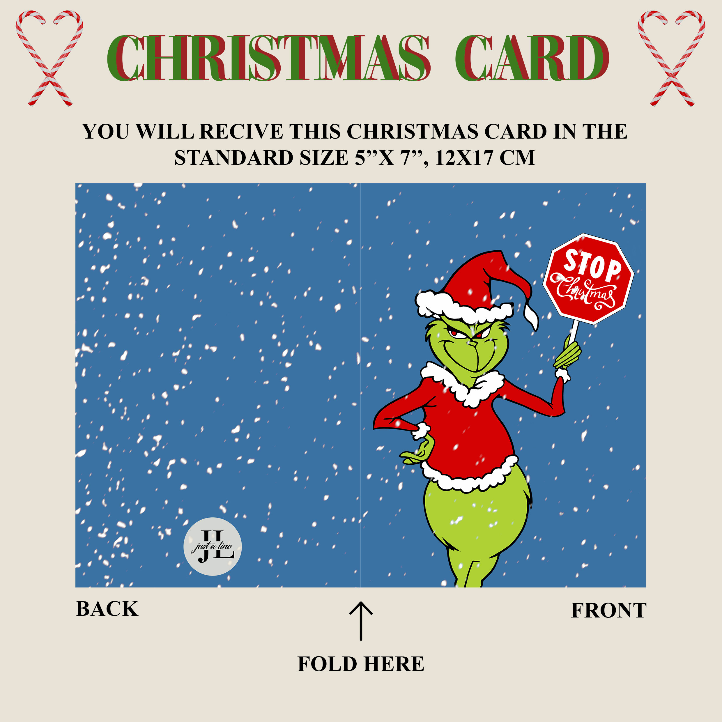 Christmas Card, Grinch, Digital Christmas Card, Printable Christmas