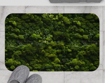 Moss Bath Mat Cute Moss Rug Bath Mat Absorbent Live Moss Bath Mat Green Moss Spa Bath Mat Terrarium Moss Bath Mat Nature Theme Bathroom Rug