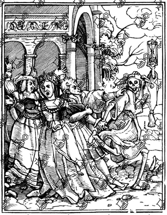 Dance of Death Prints: 64 Macabre Woodcut Illustrations (digital