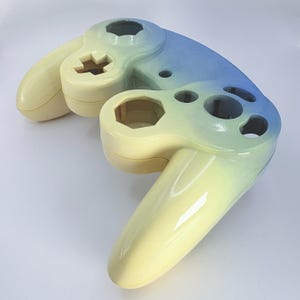 Hand-Dyed Blue, Green Yellow GameCube Controller Shell