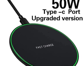 Cargador inalámbrico Qi de 50 W para iPhone y Samsung