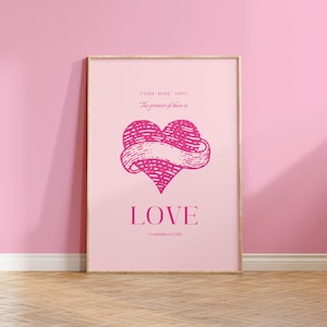 Christian Pink Wall Decor | Bible Verse Poster | Vintage Nursery Wall Art | Girl Baptism Gift | Teen Room Decor | Kids Room Simple Decor
