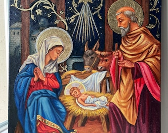 Star of Bethlehem Nativity Art | Holy Family Wall Art | Jesus christ & Virgin Mary and Saint Joseph