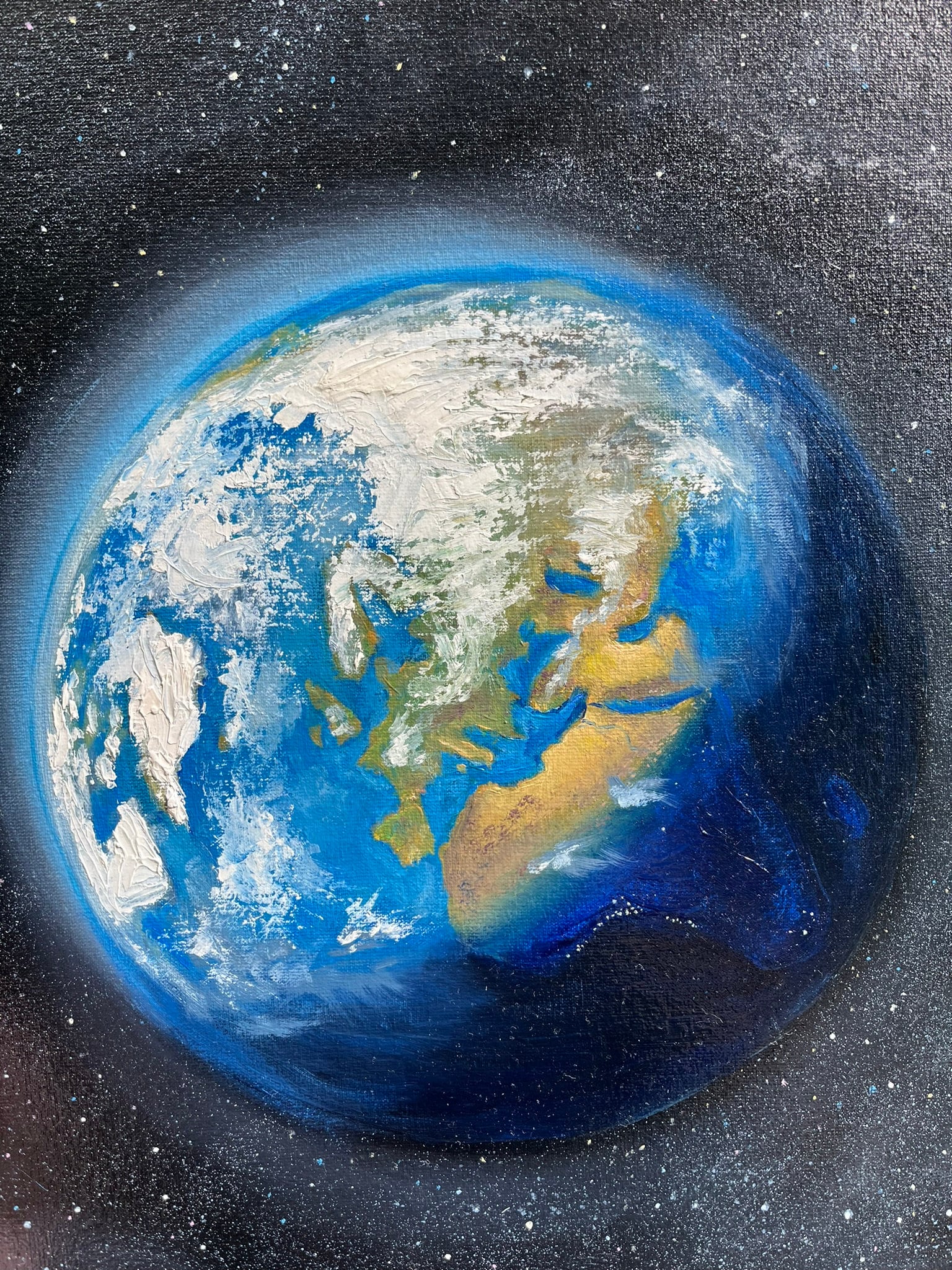Earth From Space Painting Oil Astronomy Picture - Etsy
