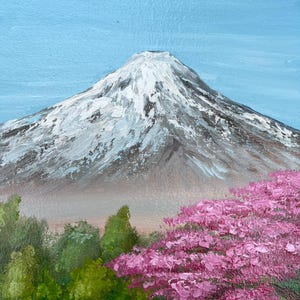 Pink Sakura Tree,japan landscape,original art, oil painting
