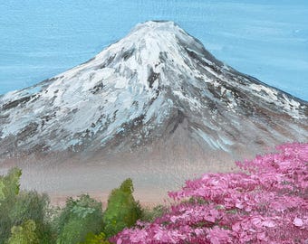 富士山の桜のキャンバスアート：日本の風景画 - Etsy 日本