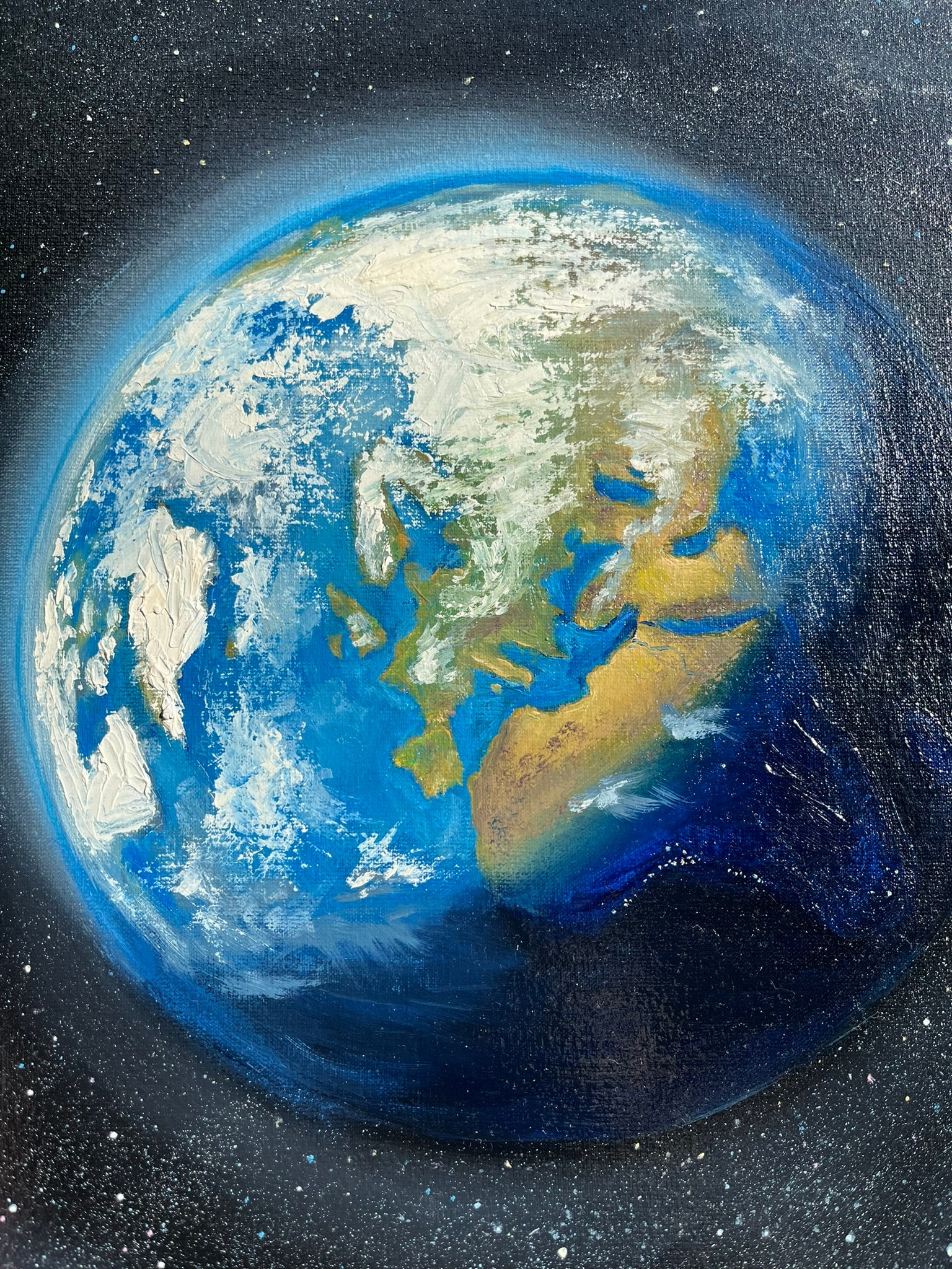 Earth From Space Painting Oil Astronomy Picture - Etsy