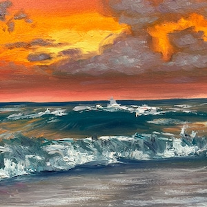 photo de paysage marin, coucher de soleil sur la plage