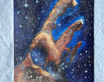 Sztuka kosmiczna „Filary Stworzenia” | Znaki zodiaku „Gwieździsta noc” | Niebiański wystrój pokoju dla chłopców