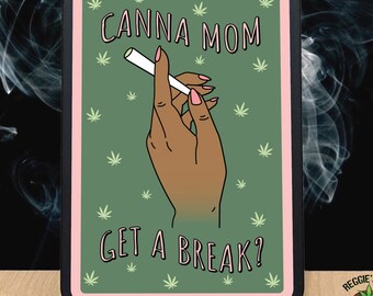 Canna Mom Get a Break Cigarette Case, Cigarette Holder Case, Pretty Cigarette Holder, Stoner Gift for Her, King Size PreRolled Cigarette Box