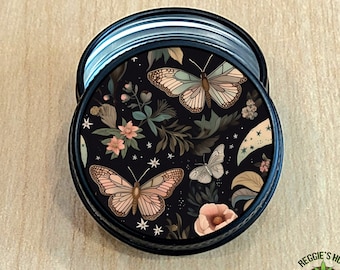 Witchy Butterfly Pill Box: Discreet Pill Case with Screw Top Lid