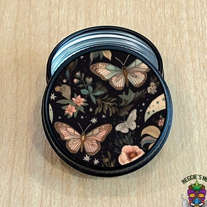 Witchy Butterfly Mini Stash Case, Pill Box Case Holder, Medication Storage, Travel Pill Box Container, Stoner Gift, Witchy Stash Box