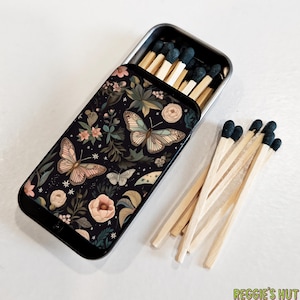 Witchy Butterfly Matchbox: Mini Matchstick Tin with Safety Matches