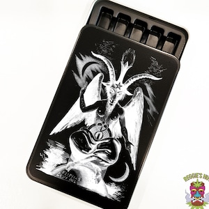 Baphomet Cigarette Case: Tamper Proof Case for King Size, ID, Wallet, Accessories