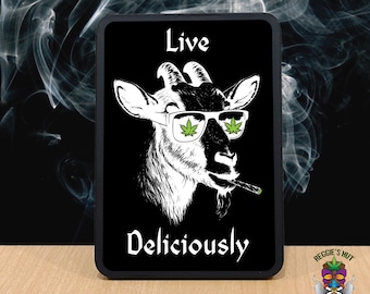 Live Deliciously Joint Case, Joint Case Holder, Crush proof Cigarette Case, Pre Roll Cone Holder, Stoner Gift Box, Witchy Blunt Stash Box