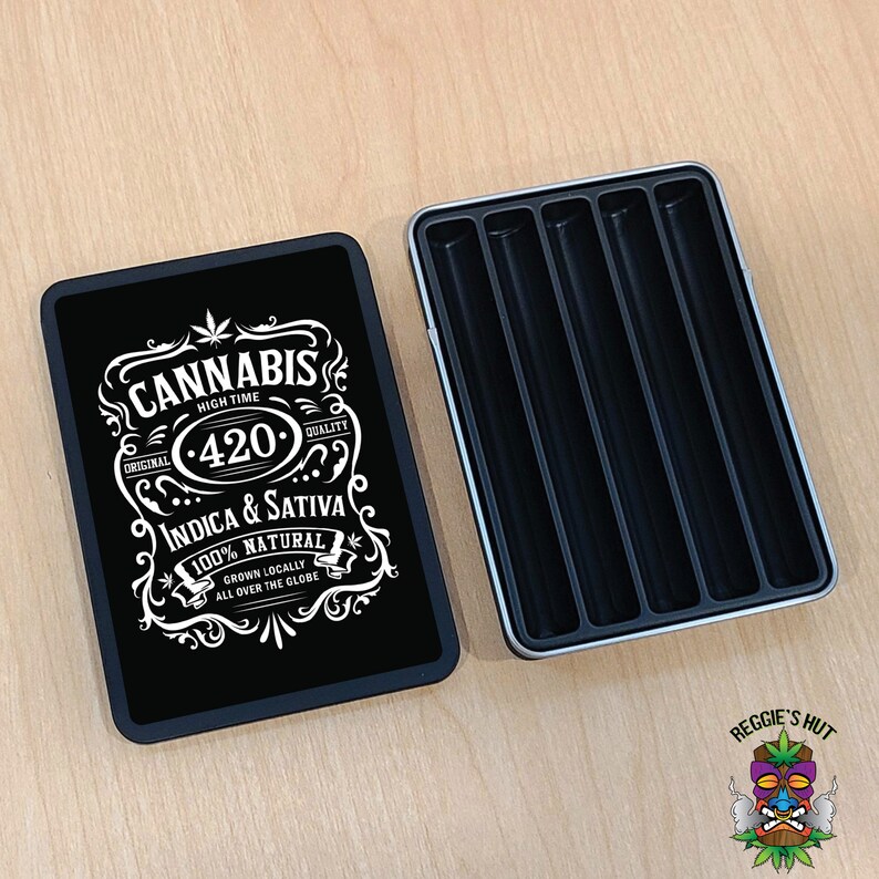 Vintage Cannabis Joint Box, Joint Case Holder, Crush Proof Cigarette