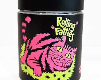 Rolling Fatties Stash Jar: 4oz Glass Storage Container for Herbs, Spices, Tea