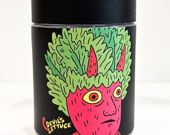 Devil's Lettuce Stash Jar: 4oz Glass Storage Container for Herbs, Spices, Tea