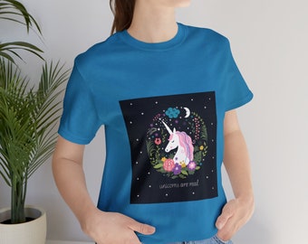 Los unicornios son reales camiseta unisex de manga corta