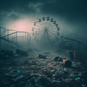 100 imágenes de parques de atracciones abandonados para Dark Creepy Journaling Scrapbooking pk1