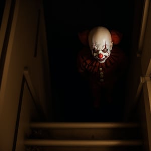 100 Creepy Clown On Stairs images photos for Dark Creepy Journaling Scrapbooking pk2