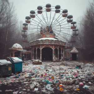 100 imágenes de parques de atracciones abandonados para Dark Creepy Journaling Scrapbooking pk4