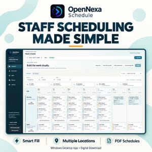 OpenNexa Schedule – Software de programación de empleados para Windows / Programa de gestión de turnos de personal