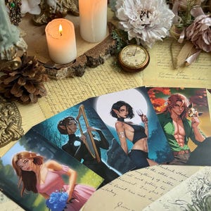 lot de 11 cartes postales - Un parvis d'épines et de roses - Sarah J. Maas - Illustrations