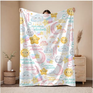 Personalized Arctic Fleece Baby Blanket: Custom Name, Soft Nursery Decor