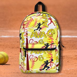 Personalized Softball Backpack: Custom Name Sports Bag, Back to School Gift