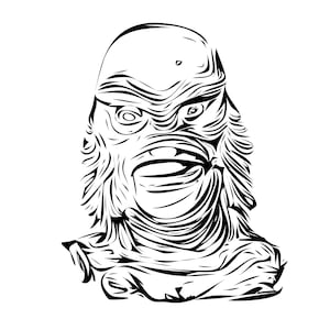 Horror SVG, Classic Horror Character, Creature from the Black Lagoon, PNG, Horror Movie SVG, Digital Download file, Horror Icon