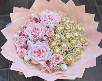 Cesta de chocolate de lujo Sweets, caja, ramo, regalo para ella, cumpleaños, Navidad, boda, regalo para mamá, regalo de ocasión, Día de la Madre, agradecimiento