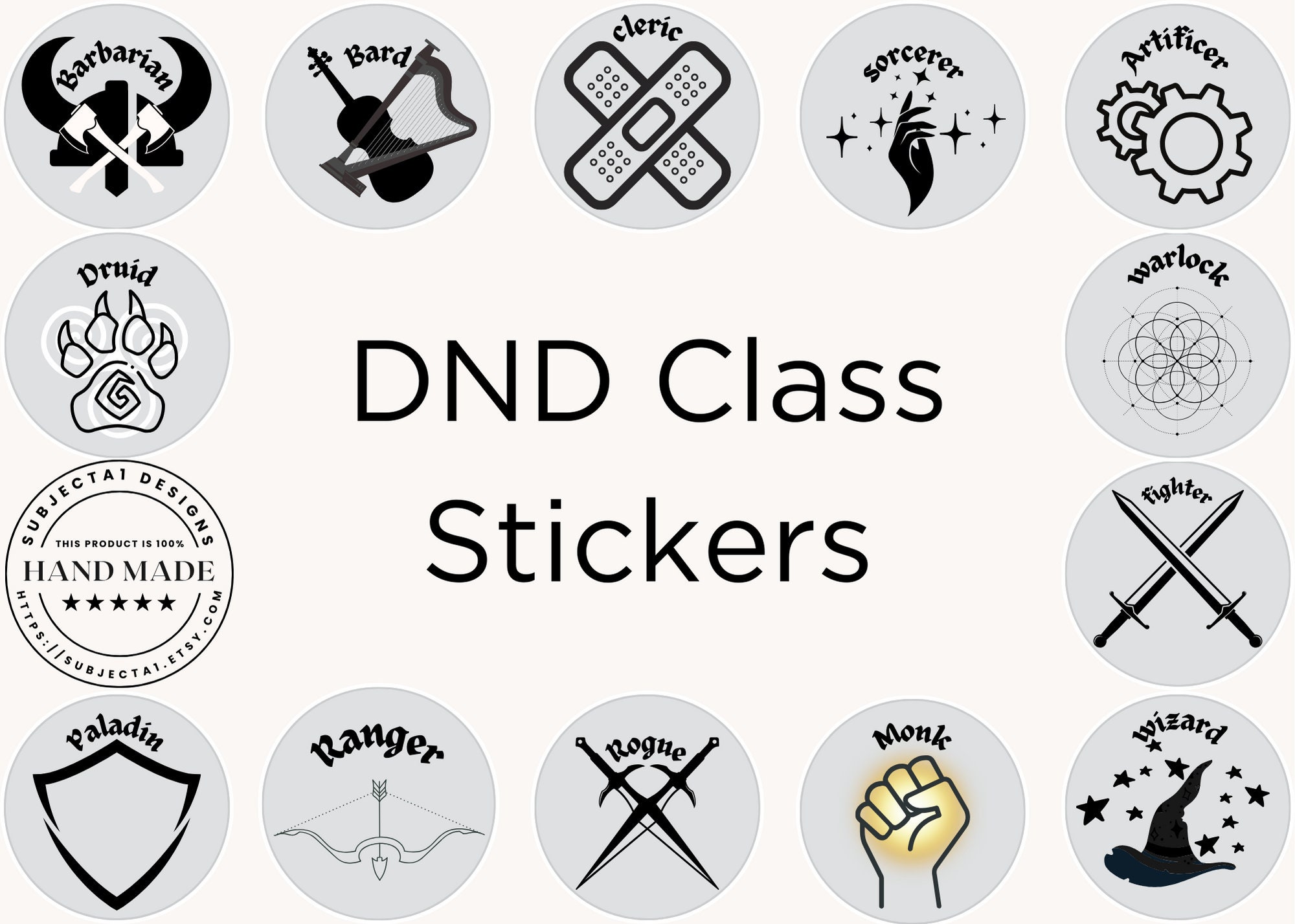DND Class Stickers - Etsy