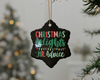 Christmas Lights, HR Advice, Christmas Tree Decor, Ceramic Ornament, Gift for HR Staff, Christmas Human Resources, Xmas Tree, Co-Worker Gift