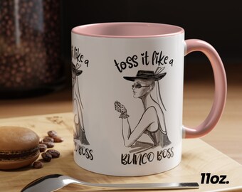 Toss It Like A Bunco Boss Coffee Mug, Bunco Babe Mug Gift, Vintage Bunco Mug, Bunco Babe Prize Mug, Retro Bunco Hostess Gift, Dice Game Mug