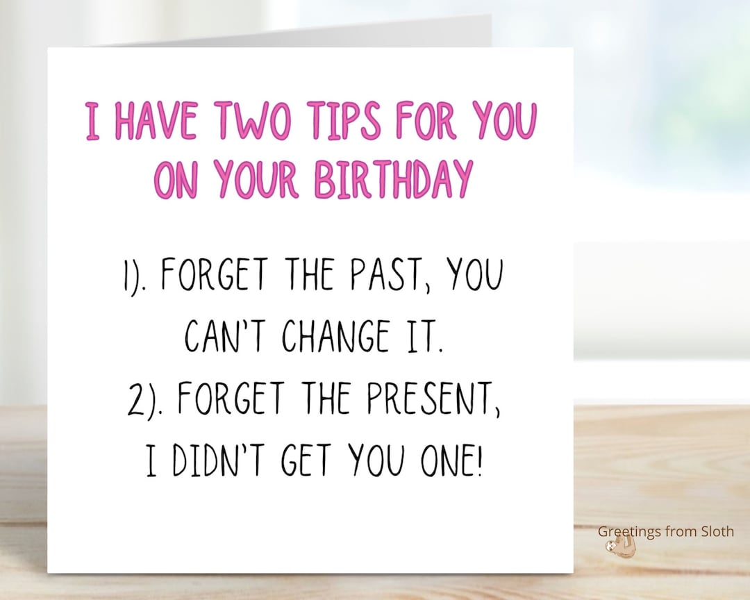 Funny Happy Birthday Card, Funny Card for Her, Birthday Gift, Tips for ...
