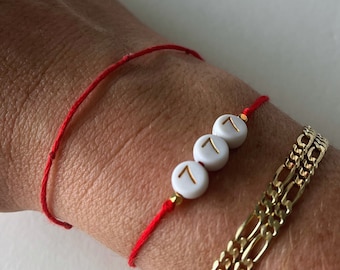 Rött strängarmband med spirituellt ängelnummer och vänskapspärlor, 14k pläterat 444 222 888 777 999 555 333