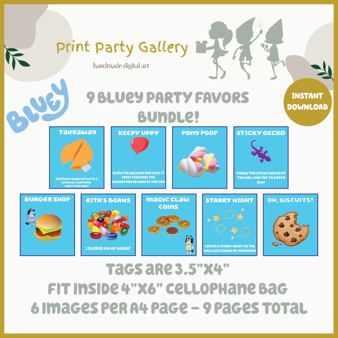 bluey-party-favor-9-piece-bundle-blue-print-party-gallery-digital-download-etsy for Free Bluey Party Printables Pdf BLUEY Party Favor | 9 Piece Bundle | Blue - Print Party Gallery Digital Download - Etsy for Free Bluey Party Printables Pdf