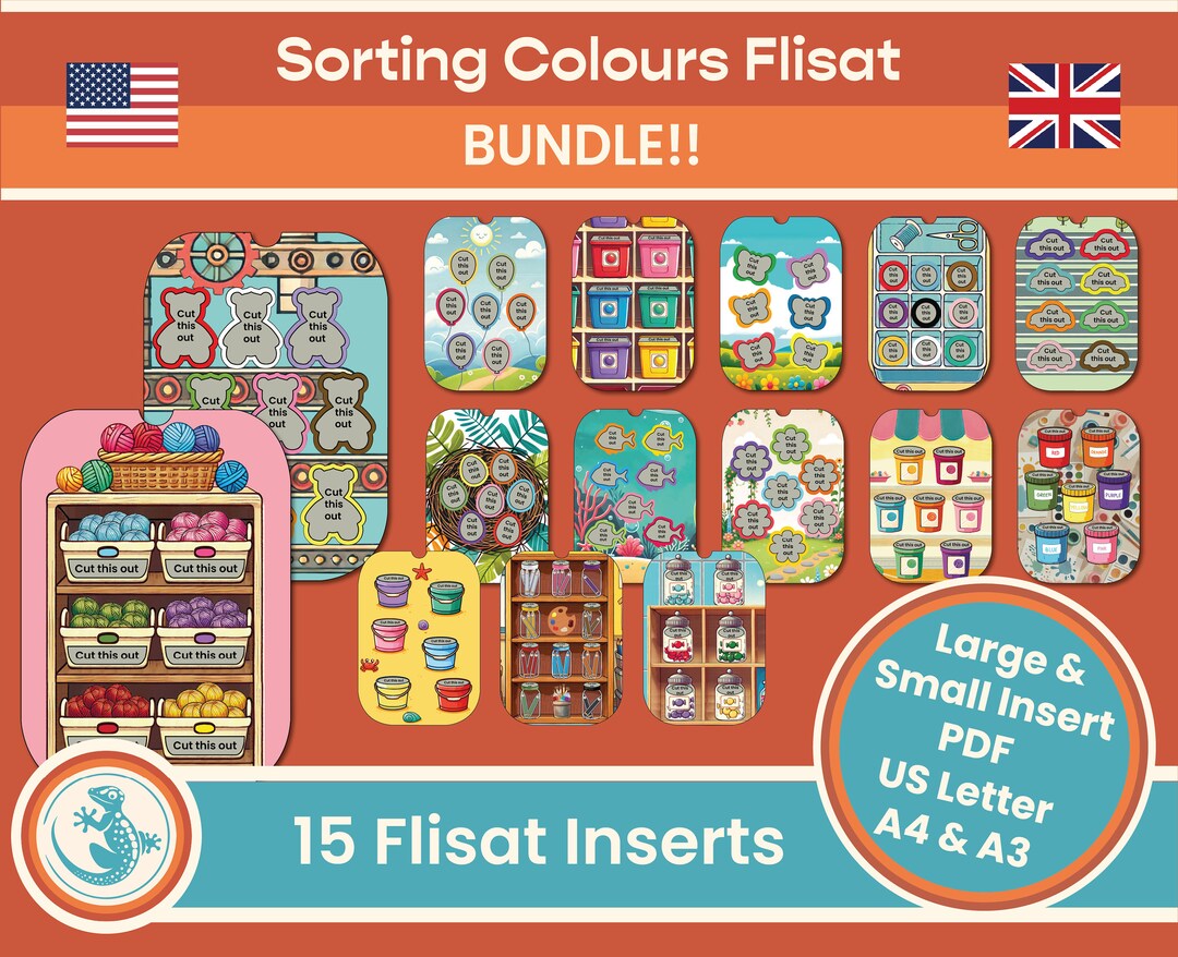 15 Colour Sorting Flisat Insert Bundle, Sorting by Colour, Home ...