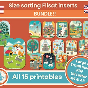 15 Size sorting printable flisat insert bundle. Size sorting activity. Home Educator, Pre School Printable, for IKEA Sensory Table. Trofast