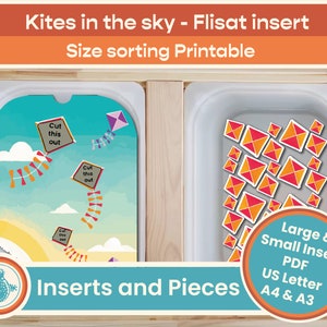 Flisat Insert sort kites by size, Matching Activity, Printable Preschool Learning, Digital Download, Trofast, IKEA Sensory Table