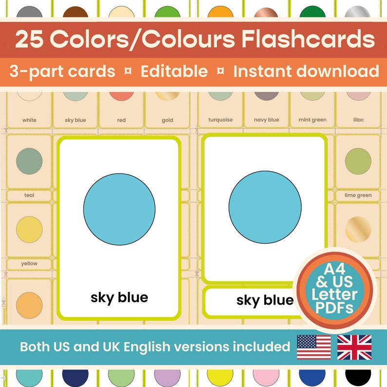 Colours Eyfs Provision 25 Editable Colours Colours Flashcards, Homeschool Montessori Materials ...