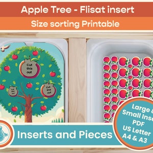 Flisat Insert sort apples by size, Matching Activity, Printable Preschool Learning, Digital Download, Trofast, IKEA Sensory Table