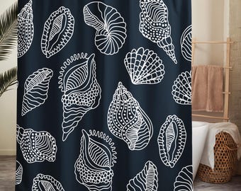 Shower Curtain - Coastal Shell Linework
