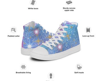 Women’s high top canvas shoes - Aurora Radiance Signature Design
