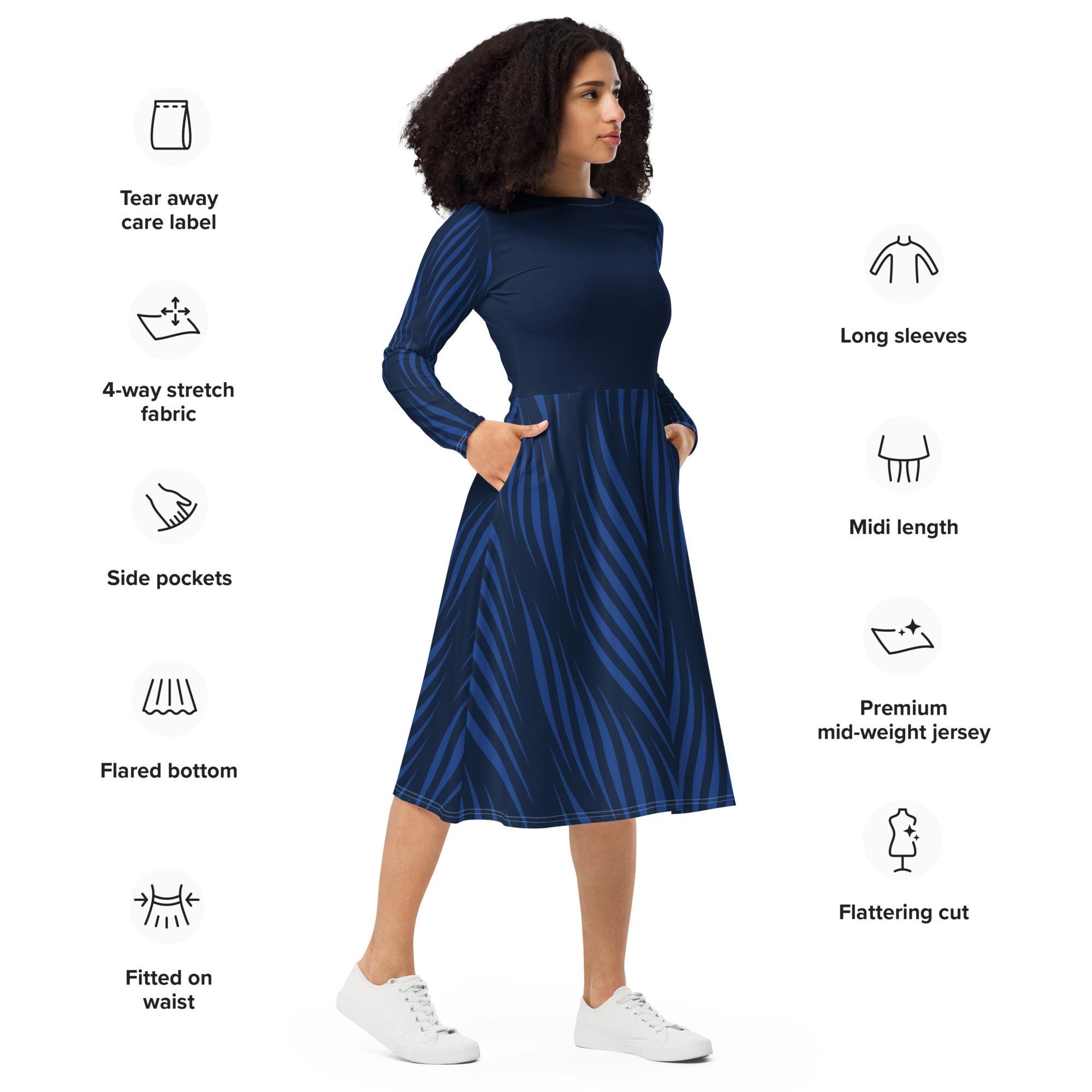 navy midi bridesmaid dress Prima Jersey Midi Dress Navy / Regular / XS