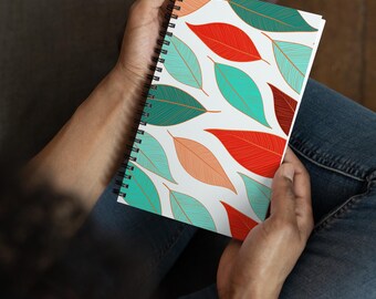 Spiral notebook – Bold Leaf Pattern