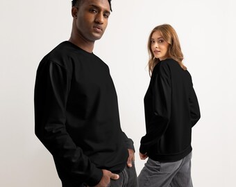 Unisex Cotton Sweatshirt — Black — 2XS-6XL