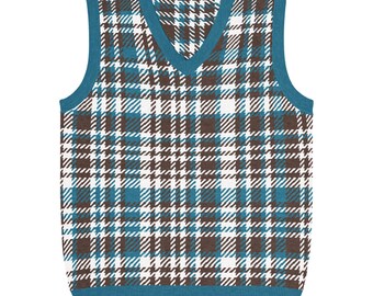 Knitted V-Neck Vest — 3XS-3X